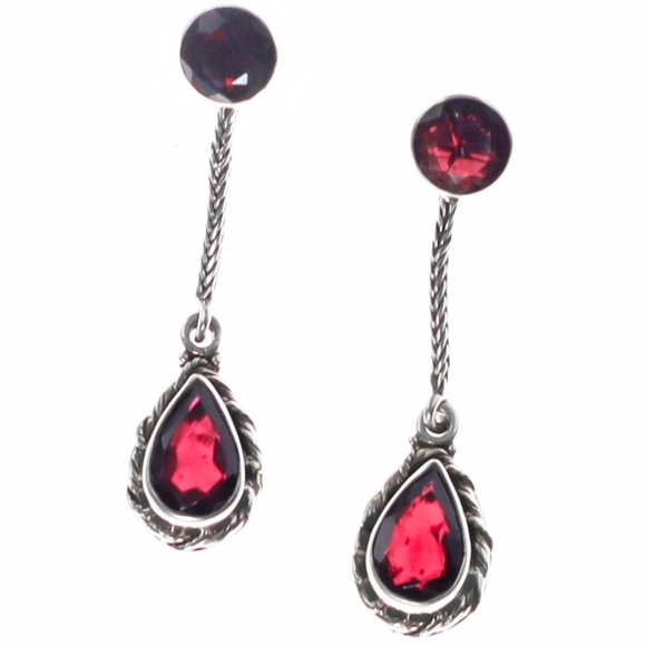 Red Fire Garnet Splendor Earrings - Picture 1 of 1